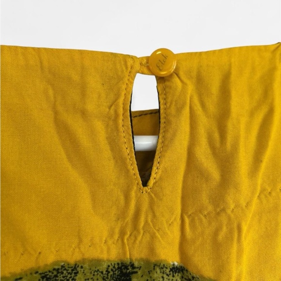 Vintage Elok Batik Yellow and Black Midi Dress with Animal Print Size OS - Picture 12 of 12